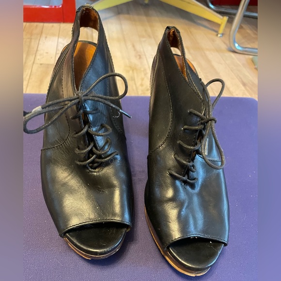 Madewell 1937 Footwear chunky peeptoe heels - Picture 2 of 7